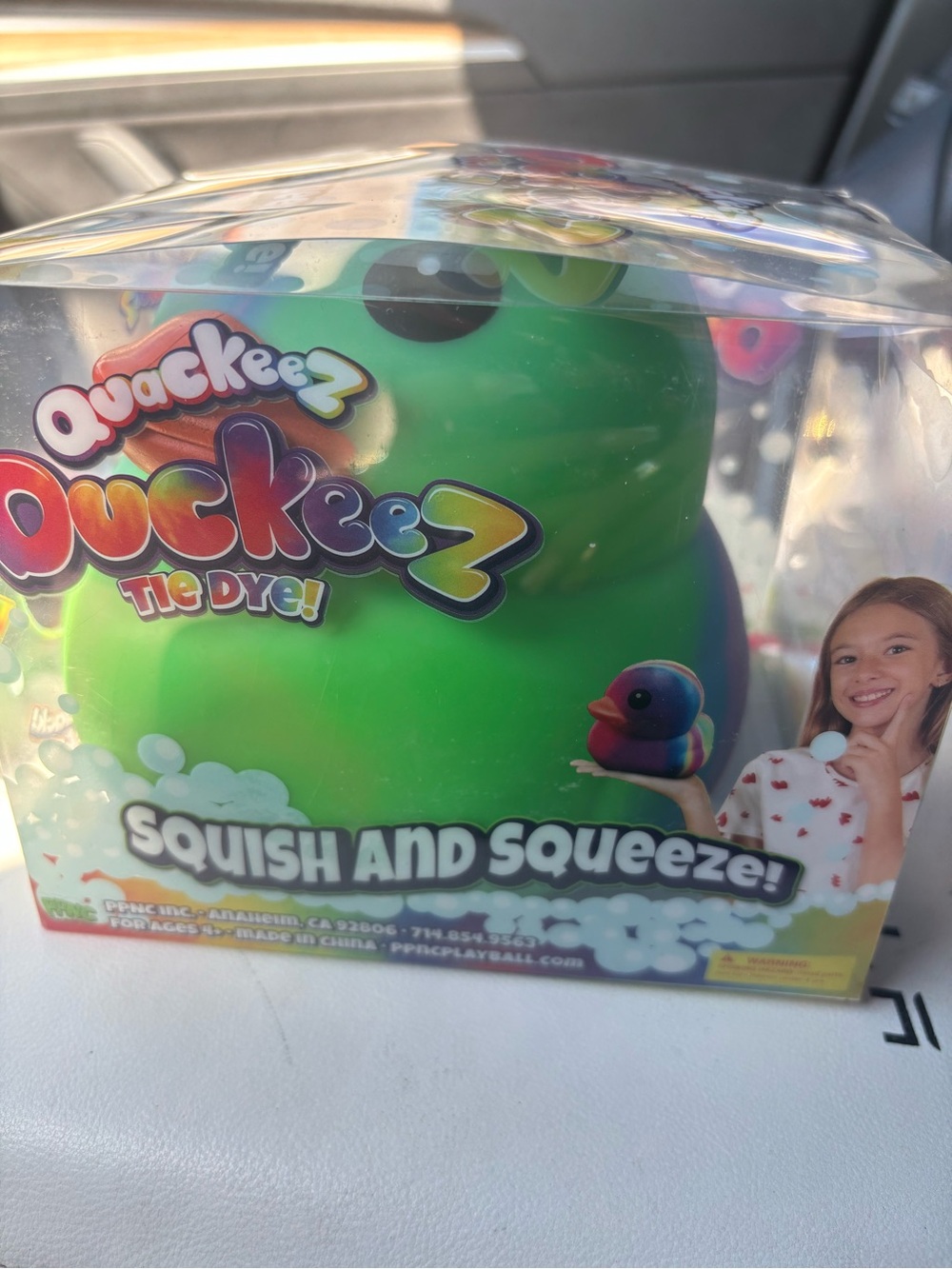 Tie dye squishy duck